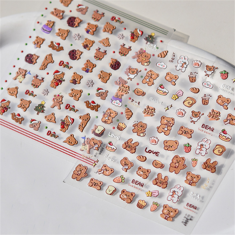 Maillard Smiling Bear Nail Stickers